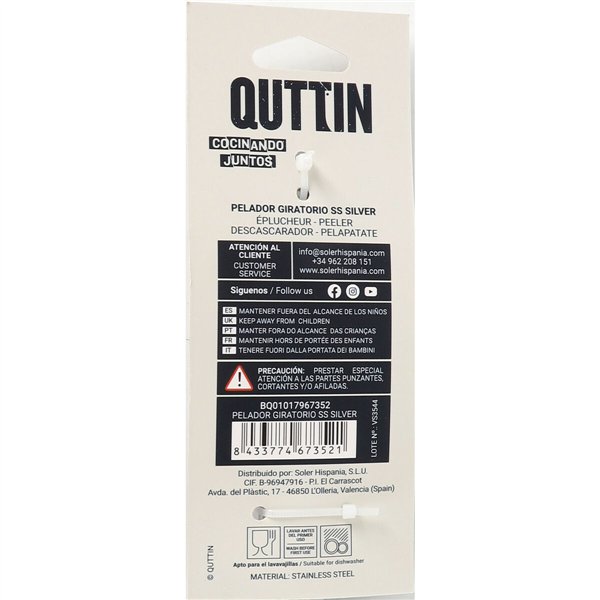 Rotary Peeler Quttin (17 x 7 cm) Stainless steel 17 x 7 x 2 cm (12 Units)