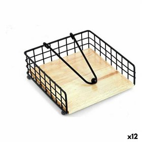 Napkin holder Confortime 158733 Black Metal 19 x 19 x 7 cm (12 Units)