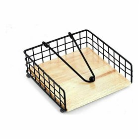 Napkin holder Confortime 158733 Black Metal 19 x 19 x 7 cm (12 Units)