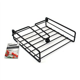 Napkin holder Confortime Black Metal 19 x 19 x 5 cm (12 Units)