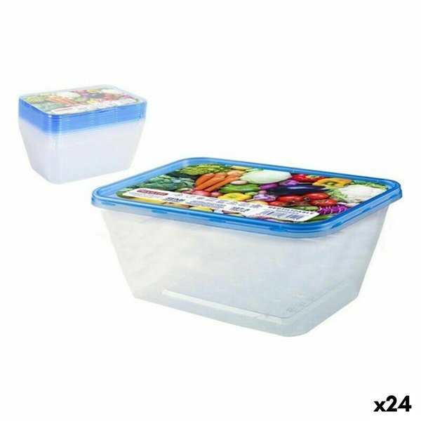 Set of 8 lunch boxes Privilege Multicolour 1 L 24 Units