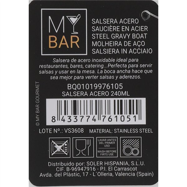 Sauce Boat Quttin 240 ml Silver Steel (12 Units)