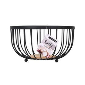 Fruit Bowl Confortime Rustic Black 25 x 25 x 13 cm 390 cm (12 Units)