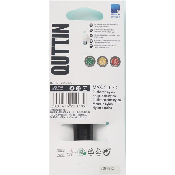 Ladle Quttin Nylon 29 x 8 cm (24 Units)