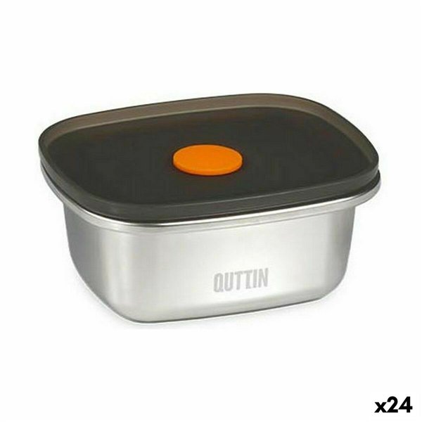 Hermetic Lunch Box Quttin Stainless steel Rectangular 250 ml (24 Units)