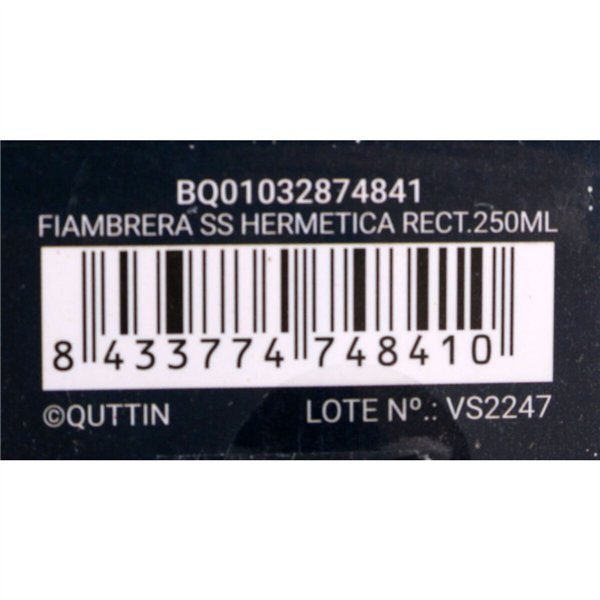 Hermetic Lunch Box Quttin Stainless steel Rectangular 250 ml (24 Units)