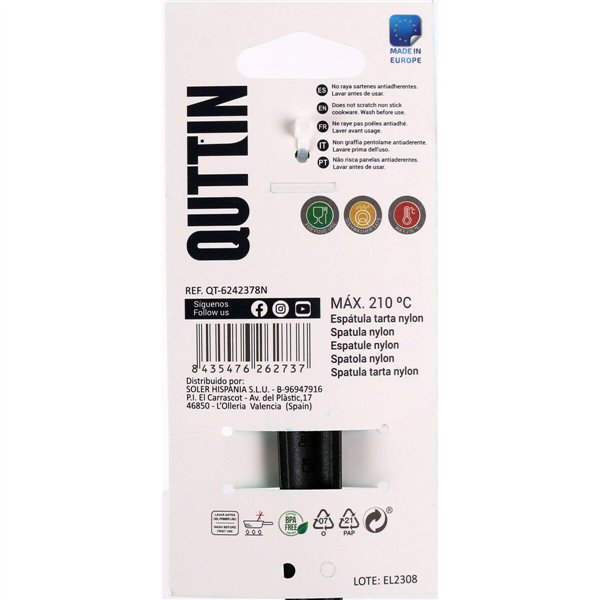 Cake Slice Quttin Nylon Black 32 x 3,7 x 4 cm (24 Units)