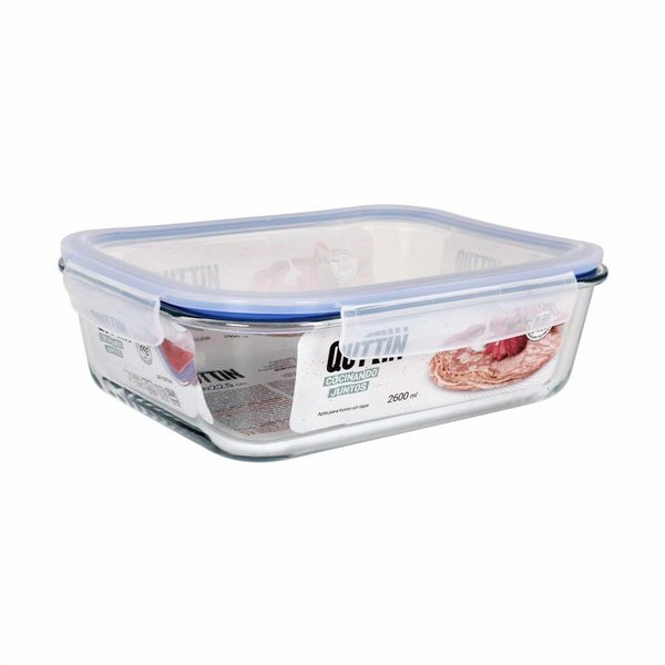 Hermetic Lunch Box Quttin Rectangular 2,6 L (6 Units)