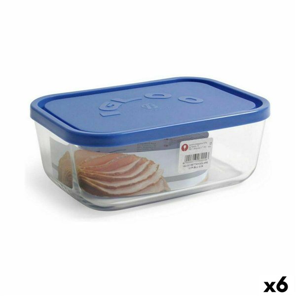 Lunch box Borgonovo Blue Rectangular 2,3 L (6 Units)