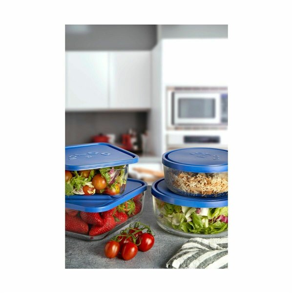 Lunch box Borgonovo Blue Rectangular 2,3 L (6 Units)