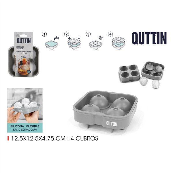 Ice Cube Mould Quttin Silicone 12,5 x 12,5 x 4,75 (24 Units)
