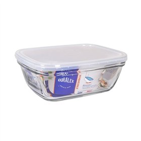 Rectangular Lunchbox with Lid Duralex Freshbox Transparent 1,7 L 21,5 x 16,5 x 8 cm (6 Units)