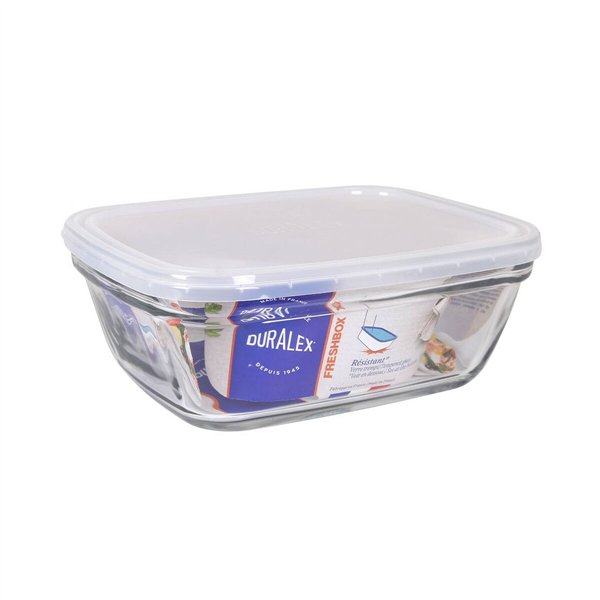 Rectangular Lunchbox with Lid Duralex Freshbox Transparent 1,7 L 21,5 x 16,5 x 8 cm (6 Units)