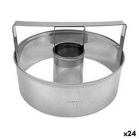 Oven Mould Quttin Silver Steel Doughnuts Ø 10 cm 10 x 3,5 cm (24 Units)