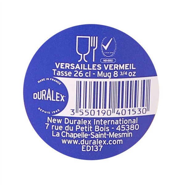 Cup Duralex Versailles 260 ml (72 Units)