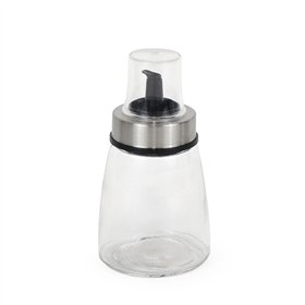 Cruet Quttin Transparent Silver Glass 200 ml 6,5 x 6,5 x 12,5 cm (12 Units)