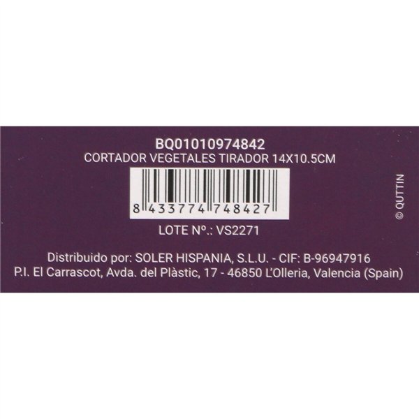 Manual mini chopper with pull cord Quttin 14 x 10,5 cm (12 Units)