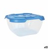 Set of lunch boxes Tontarelli Nuvola 2 L Blue Squared 2 Pieces (12 Units)