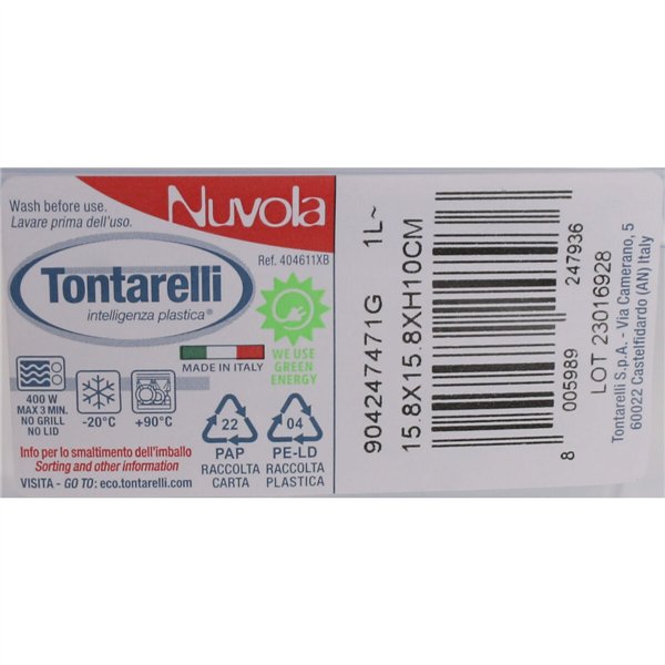 Set of lunch boxes Tontarelli Nuvola 1 L Blue Squared 3 Pieces (12 Units)