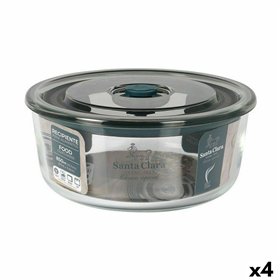 Hermetic Lunch Box Santa Clara Grey 850 ml 15,6 x 6,8 cm (4 Units)