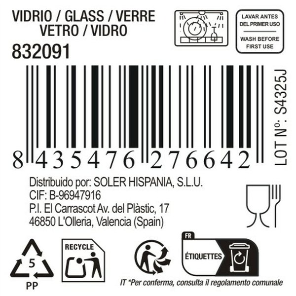 Cup La Mediterránea Megan Multicolour 350 ml 36 Units