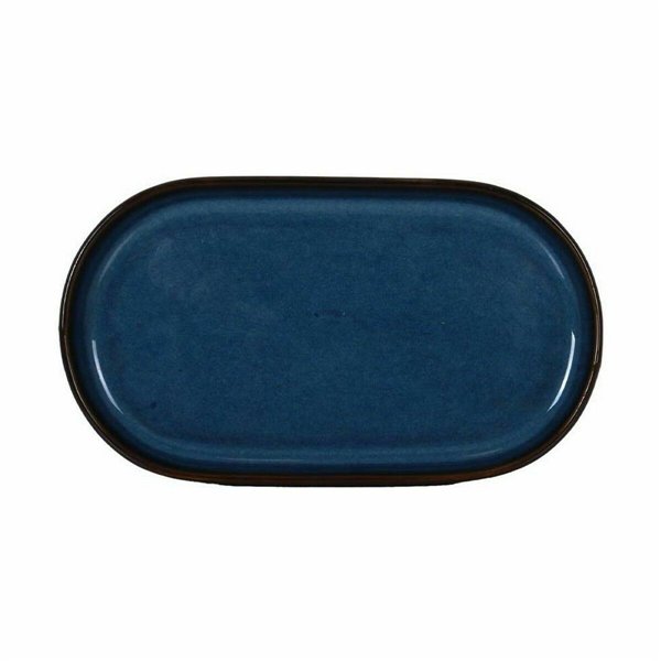 Snack tray La Mediterránea Chester Blue Oval 20 x 11 x 1,5 cm (18 Units)
