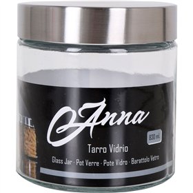 Jar Anna 830 ml Glass Steel (24 Units)