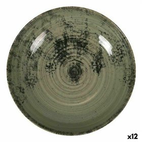 Deep Plate La Mediterránea Aspe Green Ø 22,7 x 5 cm (12 Units)
