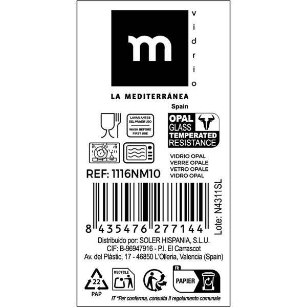 Dessert Dish La Mediterránea Whom Multicolour 48 Units