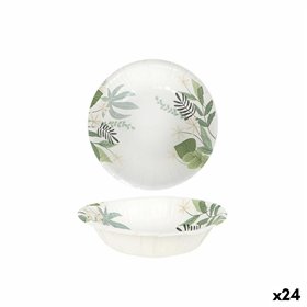 Plate set Algon Disposable Cardboard Floral 6 Pieces 450 ml (24 Units)