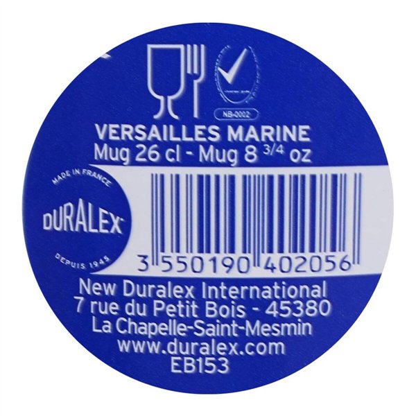 Cup Duralex Versailles Navy Blue 260 ml (12 Units)