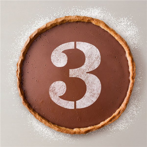 Cake stencil Algon Number 3 36 Units