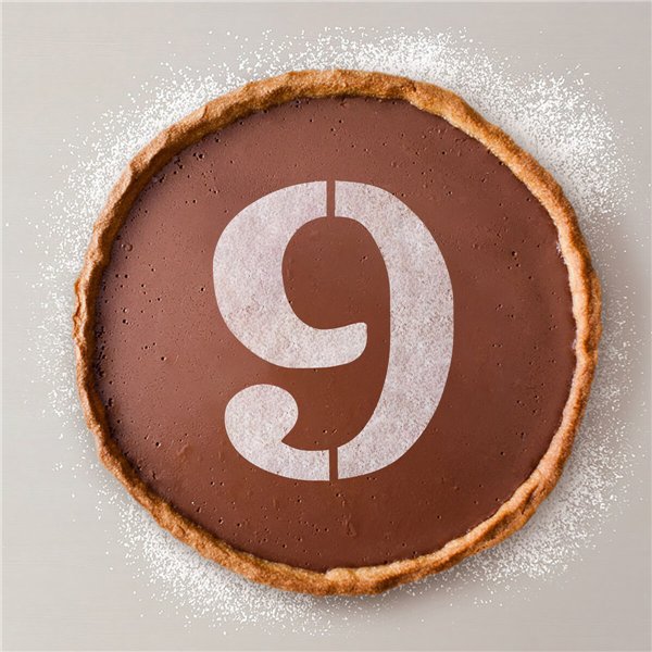 Cake stencil Algon Number 9 36 Units