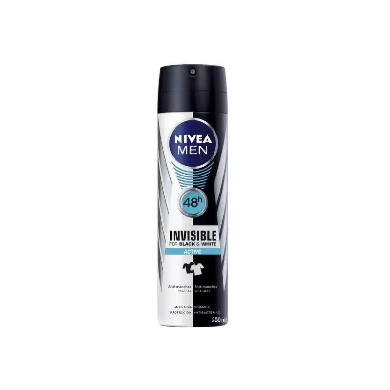 Nivea Men Invisible For Black And White Active Deodorant Spray 200ml