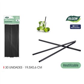 Reusable Drinking Straw Algon Plastic 19,5 cm 6 mm 30 Pieces 24 Units