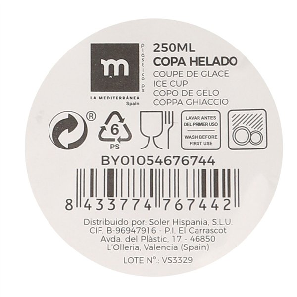 Ice Cream and Milk Shake Glass La Mediterránea 0,25 L (24 Units)