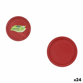 Plate set Algon Red 20 cm 10 Pieces (24 Units)