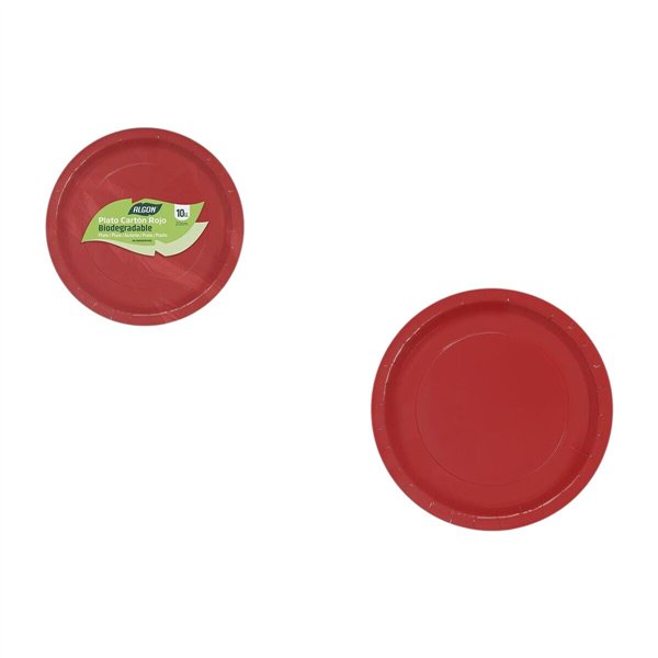 Plate set Algon Red 20 cm 10 Pieces (24 Units)