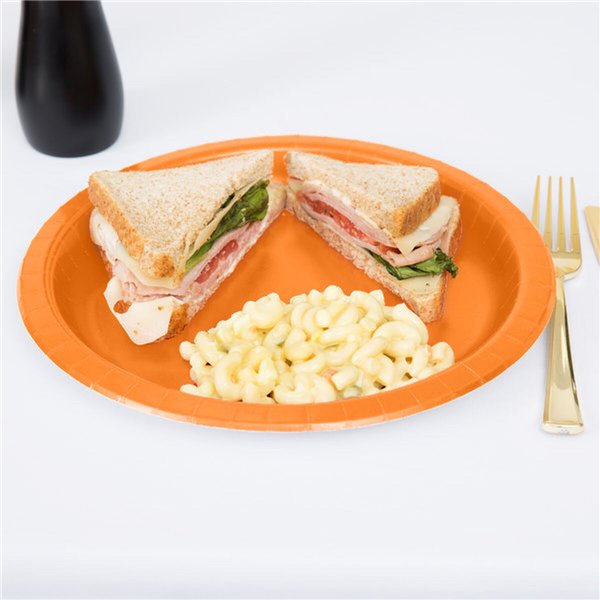 Plate set Algon Orange 20 cm 10 Pieces (24 Units)