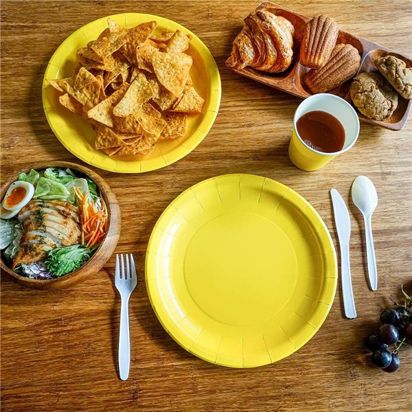 Plate set Algon Yellow 20 cm 10 Pieces (24 Units)
