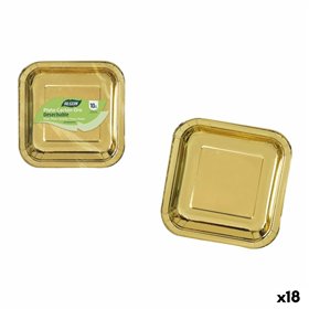 Plate set Algon Golden 23 cm 10 Pieces (18 Units)
