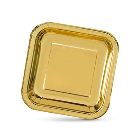 Plate set Algon Golden 23 cm 10 Pieces (18 Units)