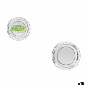 Plate set Algon Silver 18 cm 12 Pieces (18 Units)