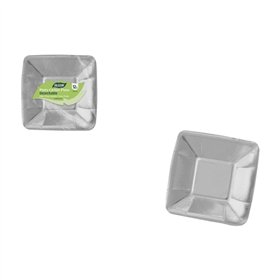 Plate set Algon Silver 18 cm 12 Pieces (18 Units)