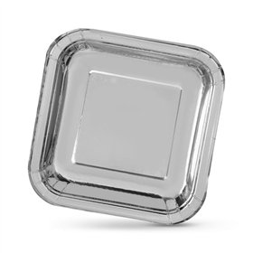 Plate set Algon Silver 26 cm 3 Pieces (18 Units)