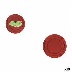 Plate set Algon Red 18 cm 12 Pieces (18 Units)
