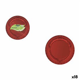 Plate set Algon Red 20 cm 10 Pieces (18 Units)