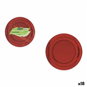 Plate set Algon Red 23 cm 10 Pieces (18 Units)