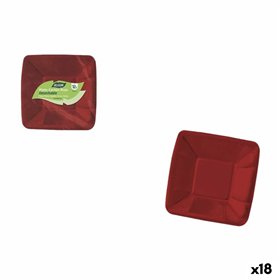 Plate set Algon Red 18 cm 12 Pieces (18 Units)