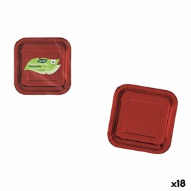 Plate set Algon Red 20 cm 10 Pieces (18 Units)
